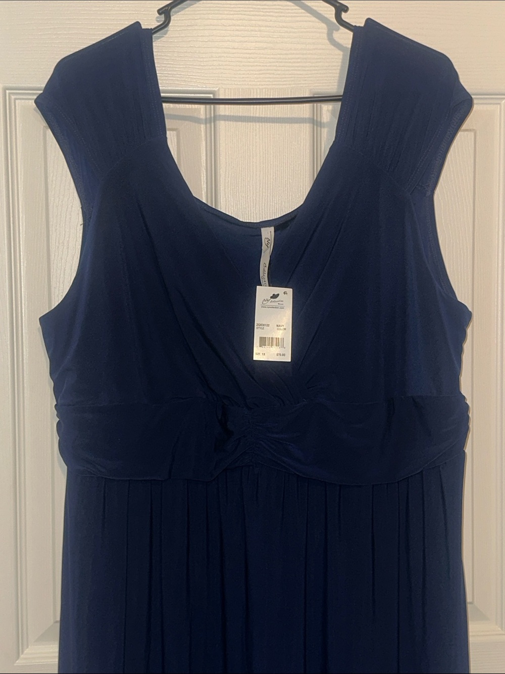 NY Collection Navy Blue Sleeveless Maxi Dress NWT